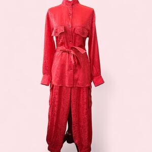 Nwt red chinese cheongsam style set